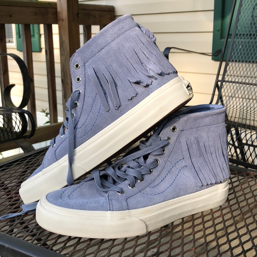 Dusty Blue Blue Fringe Vans
